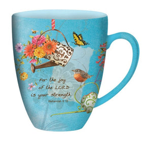 The Lord is Your Strength Ceramic Coffee Mug by Sandy Clough