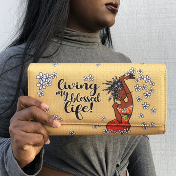 My Blessed Life by Kiwi McDowell: African American Canvas Clutch Bag