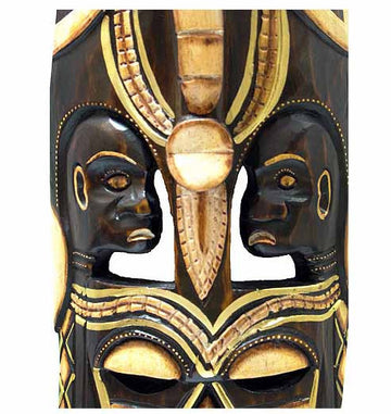 Elephant Mask-Indonesian Decor-Stoneage Global Arts-20 inches-Wood-The Black Art Depot