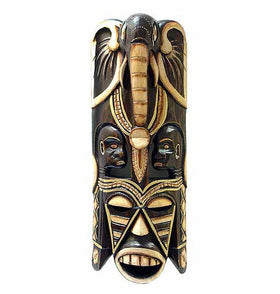 Elephant Mask-Indonesian Decor-Stoneage Global Arts-20 inches-Wood-The Black Art Depot