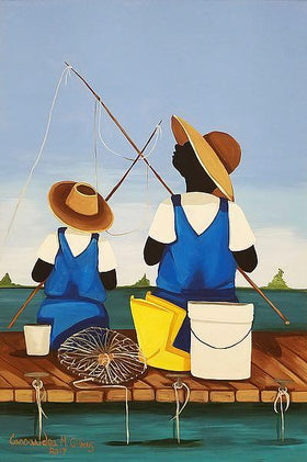 Father and Son Bonding (Gone Fishing) by Cassandra Gillens