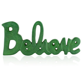 Believe Soapstone "Word" Sculpture (Green): African Tabletop Decor