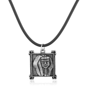 Alpha Phi Alpha Inspired Pharoah Pendant with Black Cord Necklace