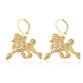 Sigma Gamma Rho Pretty Poodle Dangle Earrings (Gold Tone)