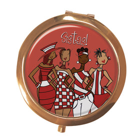 Sistas (Delta Sigma Theta Inspired): African American Pocket Mirror by Kiwi McDowell