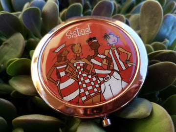 Sistas (Delta Sigma Theta Inspired): African American Pocket Mirror by Kiwi McDowell