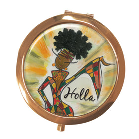 Holla: African American Pocket Mirror by Kiwi McDowell