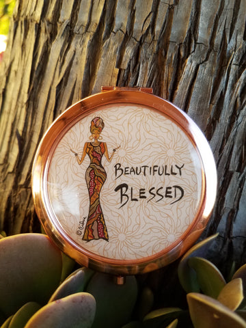 Beautifully Blessed: African American Pocket Mirror by Cidne Wallace