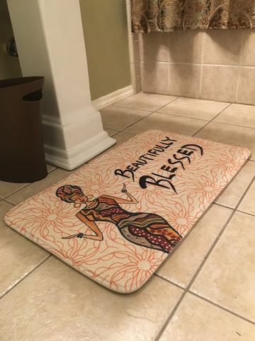 Beautifully Blessed: African American Interior Floor Mat by Cidne Wallace