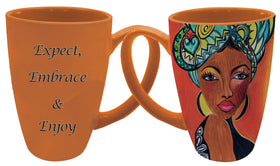 Expect, Embrace, Enjoy Latte Mug by Sylvia "GBaby" Cohen