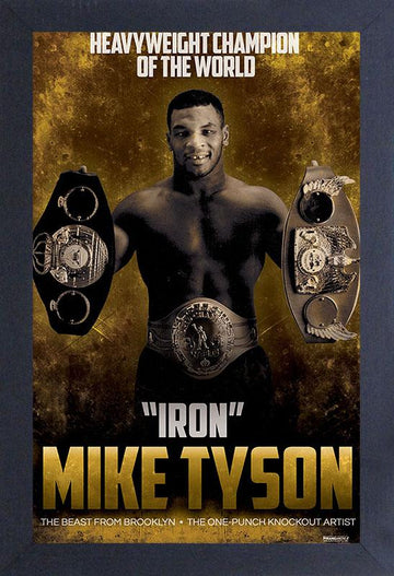 Mike Tyson: Heavyweight Champion of the World by Pyramid America (Black Frame)