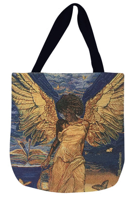 Angelic Guidance: African American Woven Tapestry Tote Bag by Buena Johnson