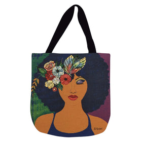 Believe, Blossom and Become: African American Woven Tote Bag by Sylvia "GBaby" Cohen