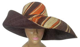 Wamuiru: Authentic Hand Woven Multicolored Big Brim Raffia Sun Hat