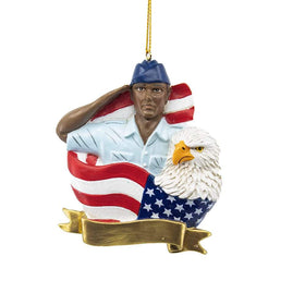 Black Airmen Salute Christmas Ornament-Ornament-Kurt Adler-4.2 inches-Resin-The Black Art Depot