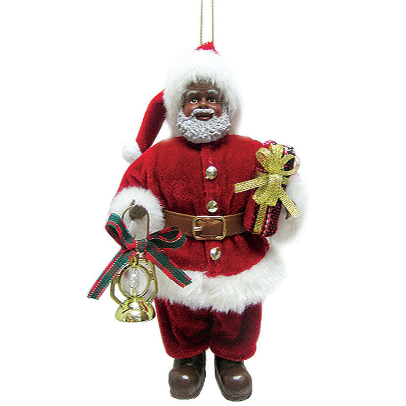 African American Santa Claus Christmas Ornament (Black Xmas Decor ...