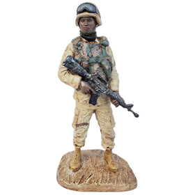 African-American Soldier Figurine by Michael Garman (Hand Painted)