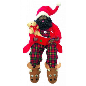 Storytime Pajama Santa Claus Figurine-Figurine-Santa's Workshop-20 inches-Resin-The Black Art Depot