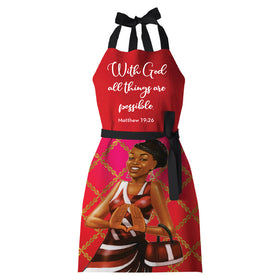 With GOD: Delta Sigma Theta Kitchen Apron