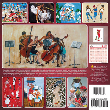 The Art of Annie Lee: 2016 African American Wall Calendar (Back)