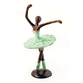 Ballerina: Authentic Hand Made African Bronze Sculpture (Burkino Faso)