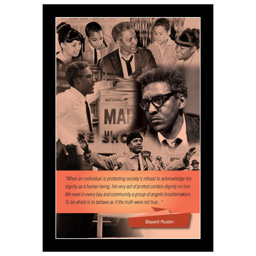 Bayard Rustin Poster by Sankofa Designs (Black Frame)