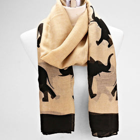 Black and Beige Elephant Scarf