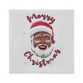 Black Santa Claus: African American Santa Claus Premium Pillow Case/Cover (Gray)