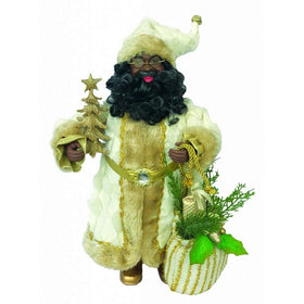 African American Splendor Santa Claus Figurine by Santa's Worskhop