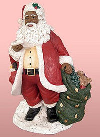 African American Santa Claus with a List Figurine (Red) – The Black Art ...