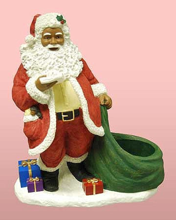 African American Santa Claus Pillar Candleholder – The Black Art Depot