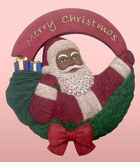 African American Santa Claus Wall Plaque 