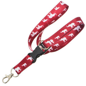 Delta Sigma Theta Crimson and White Elephant Lanyard Key Chain