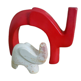 Delta Sigma Theta Inspired Elephant Soapstone Sculpture Set (Kenya)