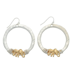 Delta Sigma Theta Elephant Hoop Earrings