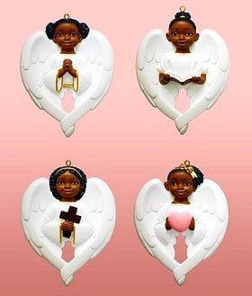 Cherub Wing Set (White): African American Christmas Ornaments