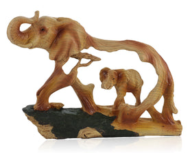 Elephant in Elephant II Faux Wood Carving by Unison Gifts