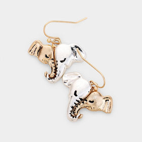 Elephant Head2Head Earrings by Elephant Boutique (Two Tone)