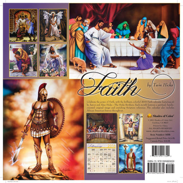 Faith: The Art of Twin Hicks 2016 African American Wall Calendar (Back)