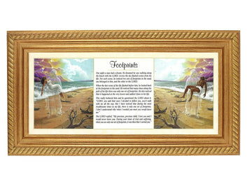 Footprints (Male and Female) by Lester Kern (Gold Frame)