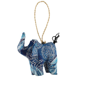 Frozen Elephant: Hand Made Ugandan Stuffed Animal Christmas Ornament