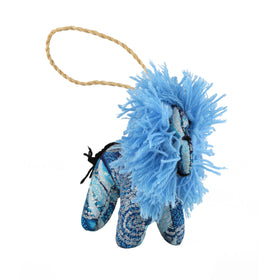 Frozen Lion: Hand Made Ugandan Stuffed Animal Christmas Ornament