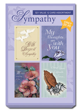 Purple Box Set of Sympathy Greeting Cards