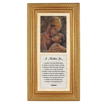 A Mother Is...-Literary Art-Shahidah-20x8 inches-Gold Frame-The Black Art Depot