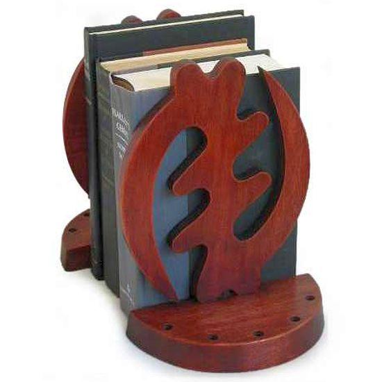 Gye Nyame: Authentic African Hand Carved Bookends