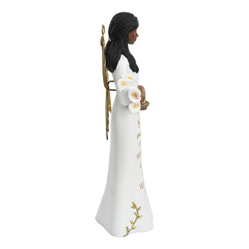 Heaven in Our Home by Amylee Weeks: African American Angel Figurine (Side)