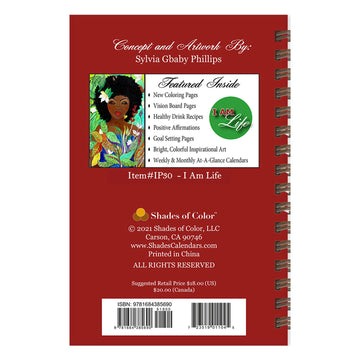 I Am Life 2022 Weekly Planner-Weekly Planner-Gbaby-8.375x5.375 inches-2022-The Black Art Depot