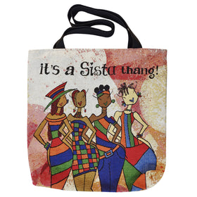 It's a Sista Thang: African American Woven Tapestry Tote Bag by Kiwi McDowell