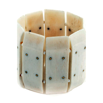 Authentic African Iota Cow Bone Stretch Bracelet by Akoma Accents