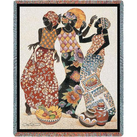 Jubilation by Keith Mallett: African American Tapestry Throw Blanket